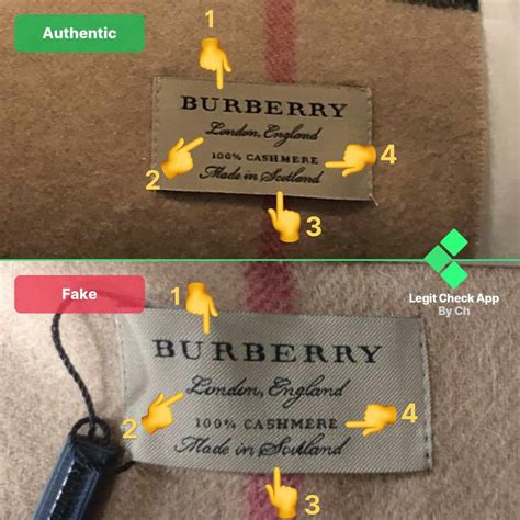 real vs fake burberry tag|genuine burberry label.